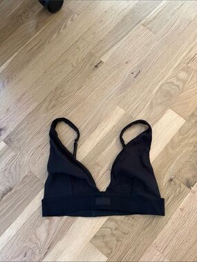 SKIMS Black Ribbed Triangle Bralette